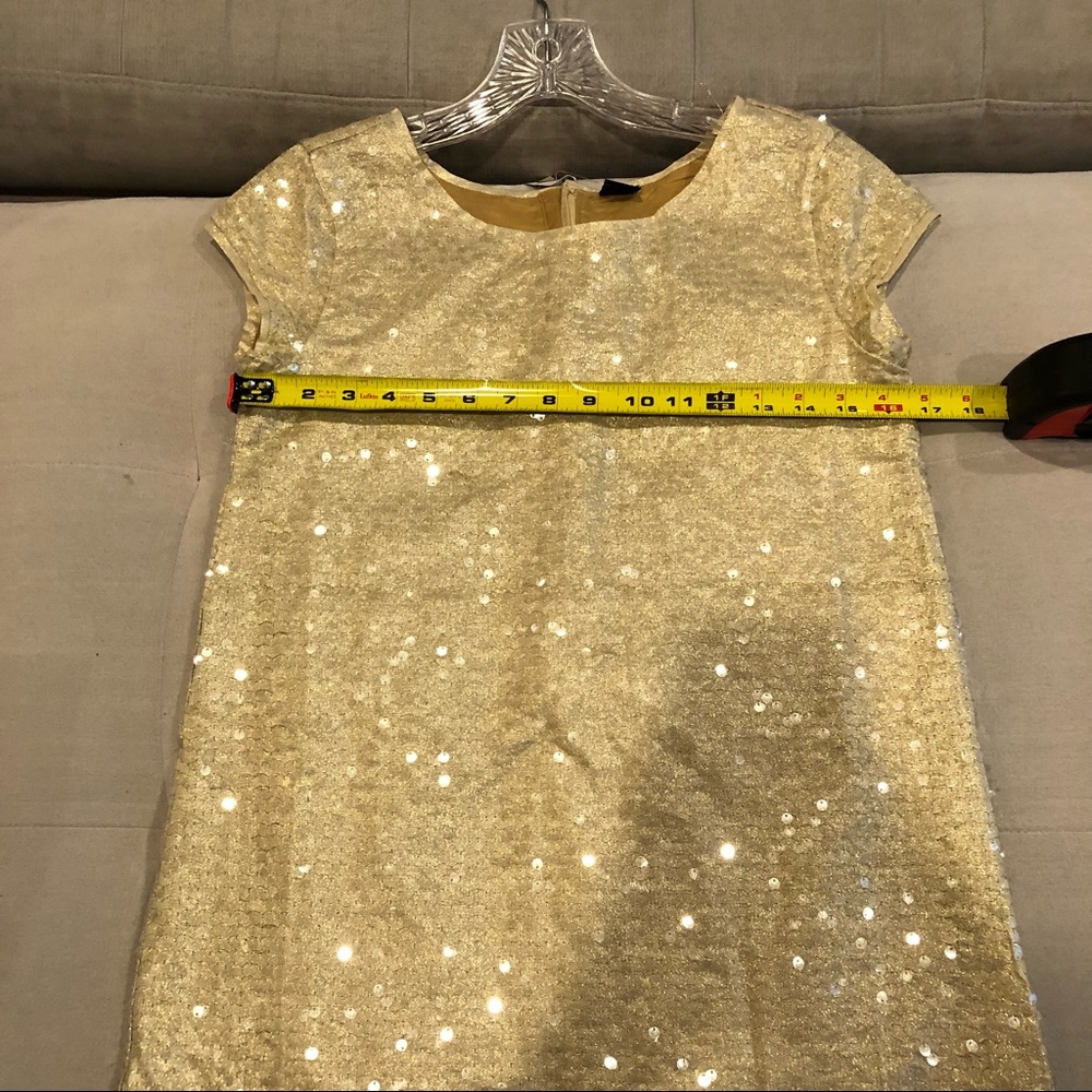 Gap girls sz14-16 gold sequined shift dress - Picture 5 of 7